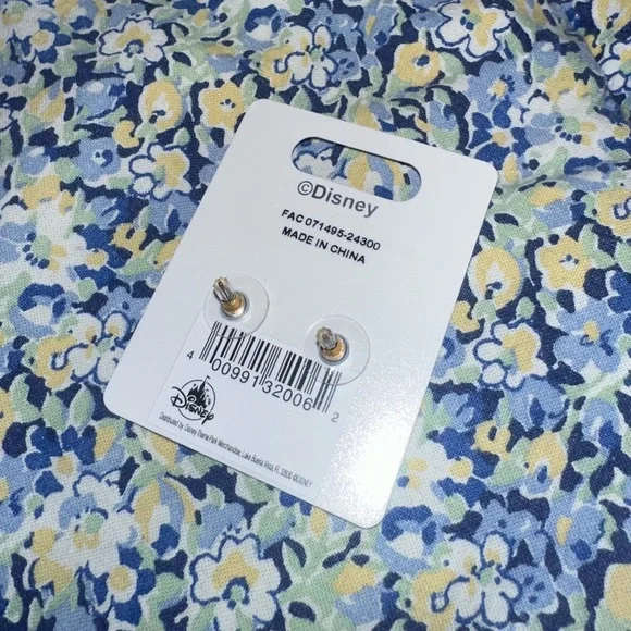 2025 Disney Parks May Birthstone Stud Earrings - Gold and Green CZ - Picture 3 of 3